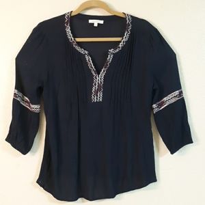 ANTHROPOLOGIE / SKIES ARE BLUE blouse embroidered